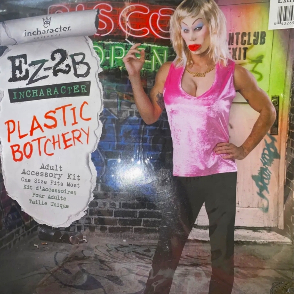 ez-2b in character plastic botchery adult Botched Plastic Surgery Mask & Top.3pc